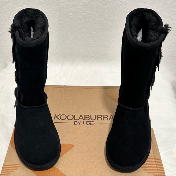 Koolaburra by UGG Victoria Girl's Tall Winter Boots for Kids Color Black Sz US13 - Picture 8 of 14